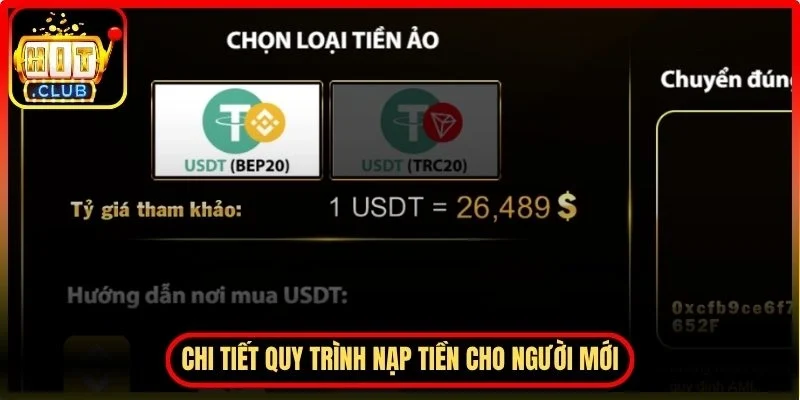 Chi tiết quy trình nạp tiền cho người mới