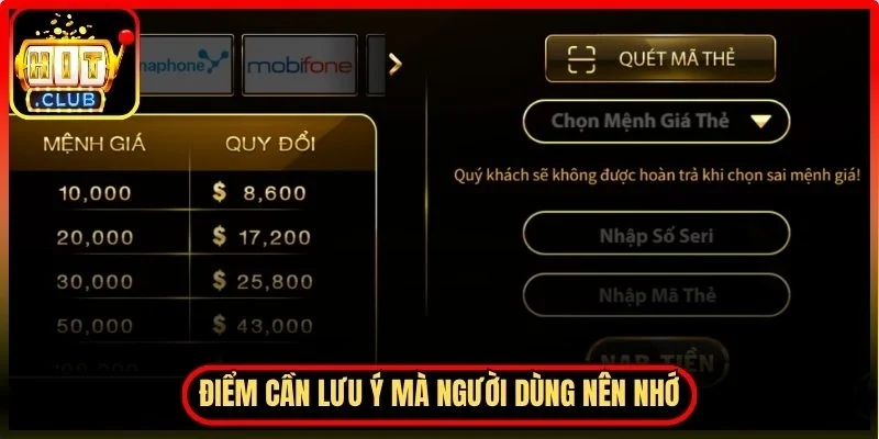 Những điểm cần lưu ý mà người dùng nên ghi nhớ khi thực hiện các giao dịch