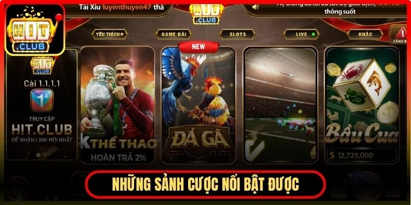 Những sảnh cược nổi bật được nhiều thành viên lựa chọn